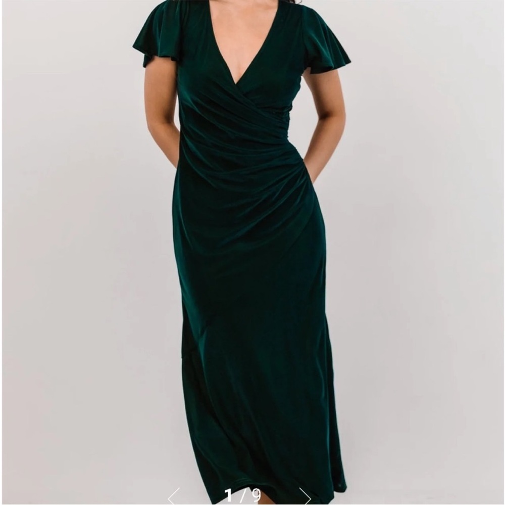 Elegant Green Wrap Dress